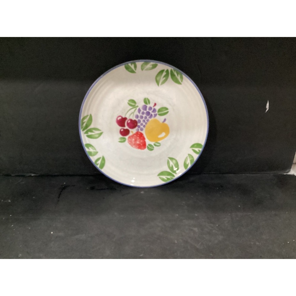 Vintage 1990s International Tableworks Fruit Fancy Round Stoneware Platter 12" *